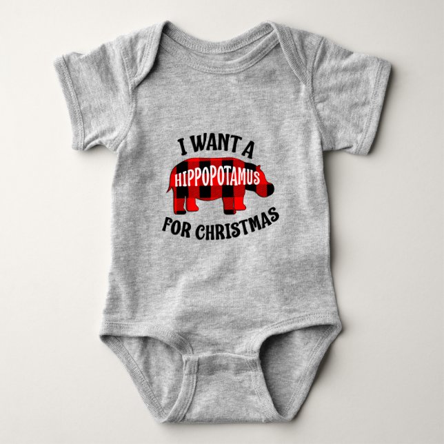 Body Para Bebê Eu Quero Um Hippopotamus Para O Natal (Frente)