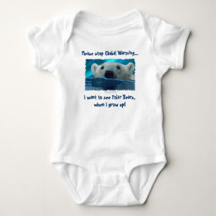 Body Para Bebê "EU QUERO VER URSOS…" Arte do urso polar