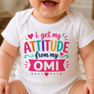Body Para Bebê Eu Recebo Minha Atitude Da Minha Omi Bodysuit