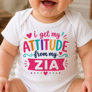 Body Para Bebê Eu Recebo Minha Atitude Da Minha Zia Bodysuit