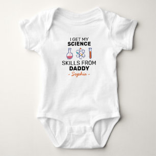 Body Para Bebê Eu Recebo Minhas Habilidades Científicas do Papai,