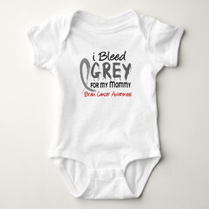 Body Para Bebê Eu sangro o cinza para meu cancro cerebral das