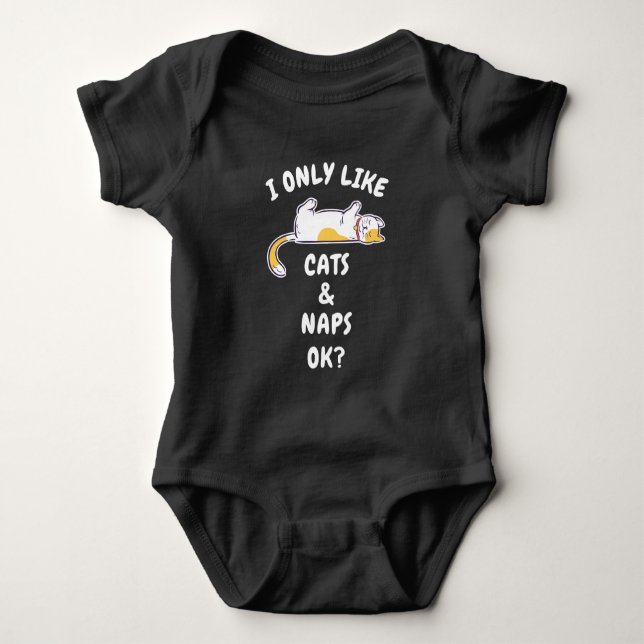 BODY PARA BEBÊ EU SÓ GOSTO DE GATOS & SONECAS OK? (Frente)