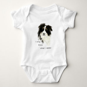 Body Para Bebê Eu só sei o que eu ouvi de Border Collie Dog Humor