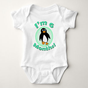 Body Para Bebê Eu sou 6 do pinguim meses de roupa do bebê