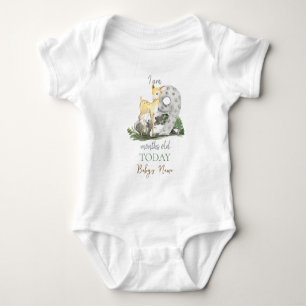 Body Para Bebê Eu sou "9" Meses Antigo Citação Tema Florestal Beb