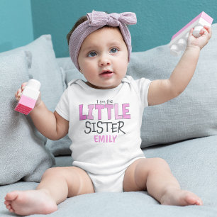 Body Para Bebê Eu sou a Pequena Irmã Família Moderna Fofa