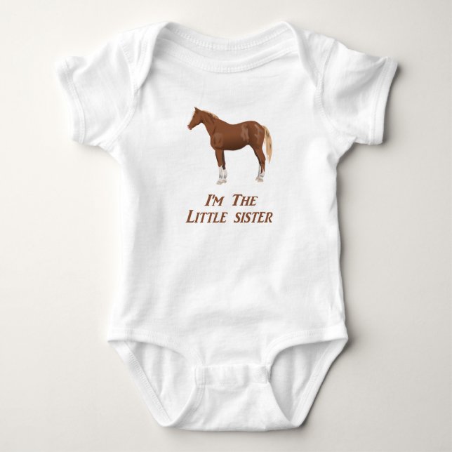 Body Para Bebê Eu sou a roupa da irmã mais pequena (Frente)