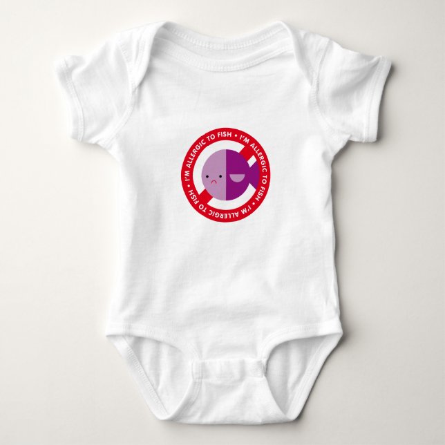 Body Para Bebê Eu sou alérgico pescar! (Frente)