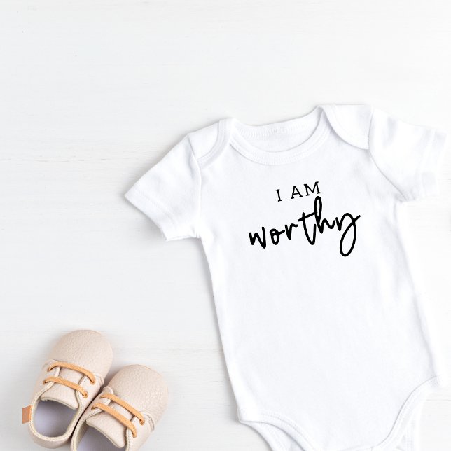 Body Para Bebê Eu sou digno (I am worthy baby bodysuit)