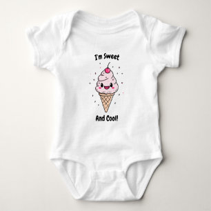 Body Para Bebê "Eu sou Doce e Legal!" Design Fofo de Casquinha de