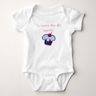 Body Para Bebê Eu sou mais doce do que este cupcake!