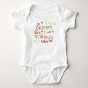 Body Para Bebê Eu sou mundo da menina do meu pai e da minha mamã