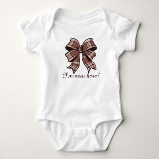Body Para Bebê Eu sou novo, design xadrez