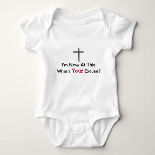 Body Para Bebê Eu sou novo neste t-shirt transversal do bebê