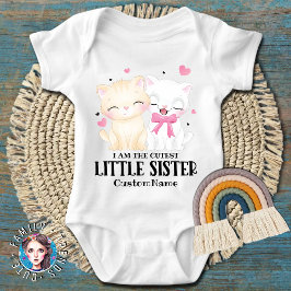 Body Para Bebê Eu sou o Gatinho Mais Fofo da Irmãzinha Customizad