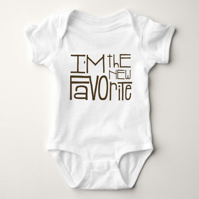 Body Para Bebê "Eu sou o novo favorito" Unisex Roupa (Frente)