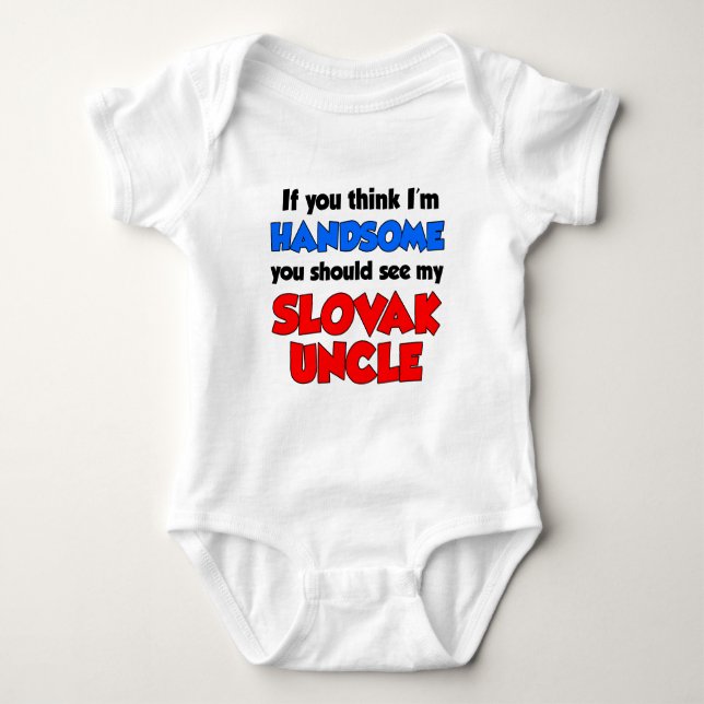 Body Para Bebê Eu Sou o Tio Eslovaco Bonito (Frente)