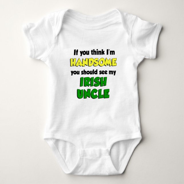Body Para Bebê Eu sou o tio irlandês bonito (Frente)