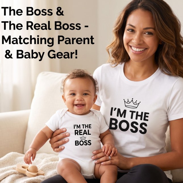 Body Para Bebê Eu Sou o Verdadeiro Chefe Bebê Divertido Correspon (Criador carregado)