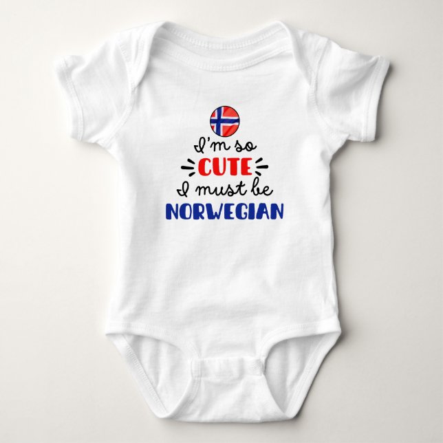 Body Para Bebê Eu sou tão fofo que devo ser norueguês (Frente)