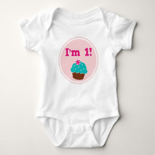 Body Para Bebê Eu sou um aniversário Cupcake