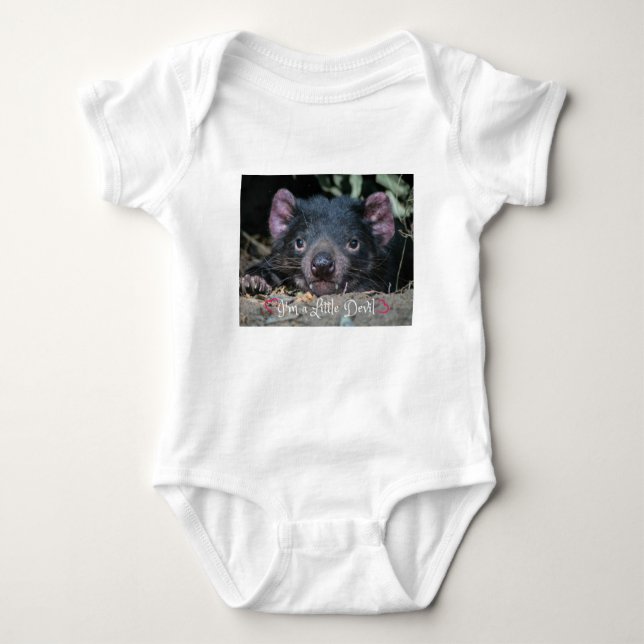 Body Para Bebê Eu sou um diabo pequeno (Frente)