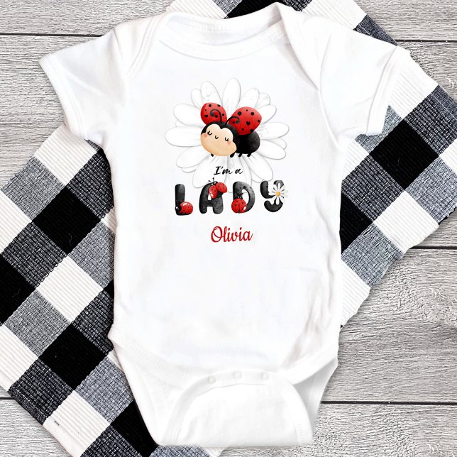 Body Para Bebê Eu sou uma Lady Baby Girl Bodyfato Cute Ladybug (Criador carregado)