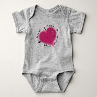 Body Para Bebê Eu te amo à lua & à parte traseira