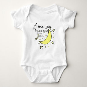 Body Para Bebê Eu te amo à lua e à parte traseira