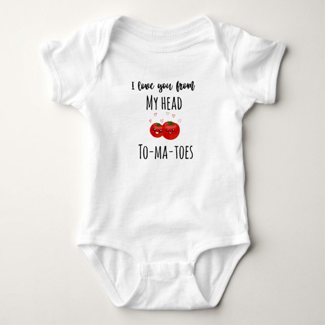 Body Para Bebê Eu Te Amo Da Minha Cabeça Ao Meu Chá de fraldas De (Frente)