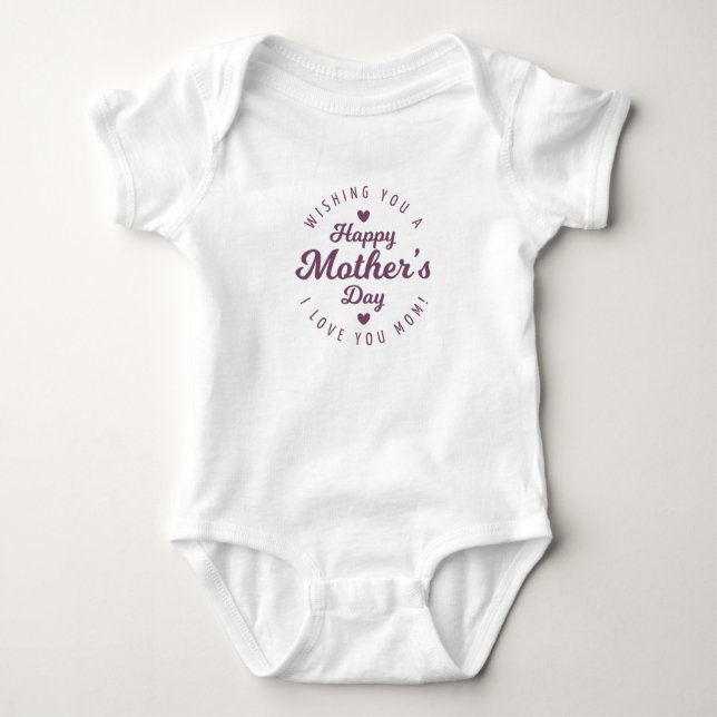 Body Para Bebê Eu Te Amo, Mãe Dia de as mães | Roupa de bebê (Frente)