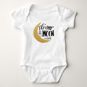 Body Para Bebê Eu te amo na lua e de volta
