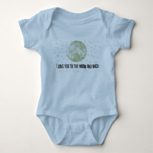 Body Para Bebê Eu te amo na lua e de volta