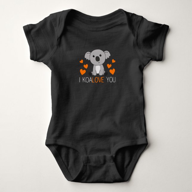 Body Para Bebê Eu Te Koalove Koala Doce Com Um Laranja Doce (Frente)