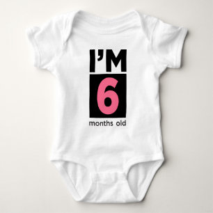Body Para Bebê Eu tenho 6 meses rosa
