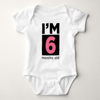 Body Para Bebê Eu tenho 6 meses rosa