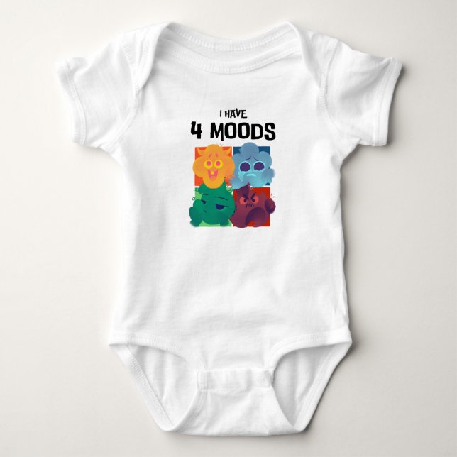 Body Para Bebê Eu tenho quatro humores (Frente)