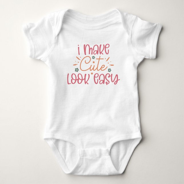 Body Para Bebê Eu torno Fofo Fácil  (Frente)