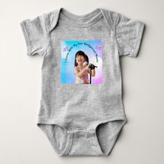 Body Para Bebê Eu Venho Com Minha Própria Música de Fundo (Frente)