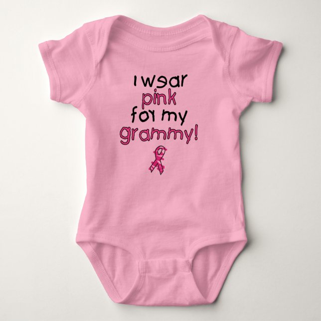 Body Para Bebê Eu visto o rosa para meu Grammy ($18,95) (Frente)