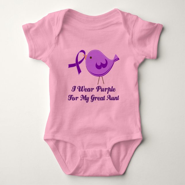 Body Para Bebê Eu visto o roxo para minha grande tia (Frente)