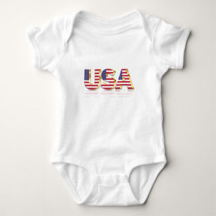 Body Para Bebê EUA - Estados Unidos da América - Bandeira - Patr
