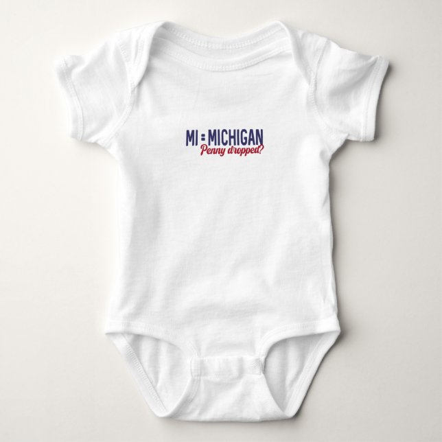 Body Para Bebê EUA - MI = Michigan Not Minnesota Confusion (Frente)