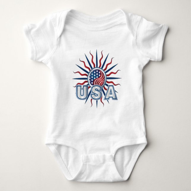 Body Para Bebê EUA Starburst Yin Yang (Frente)