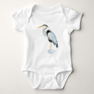 Body Para Bebê Excelente de aquarela original - Pássaro Azul