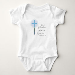 Body Para Bebê Excelente Neto Baptism Blue Lace Personalizado