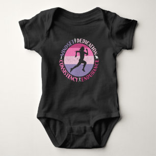 Body Para Bebê Executando Mindset - Cota de Resistência Girly Run