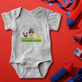 Body Para Bebê Exército Patriótico Garoto Demais Bonito para Peca