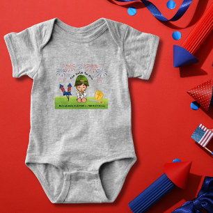 Body Para Bebê Exército Patriótico Garoto Demais Bonito para Peca